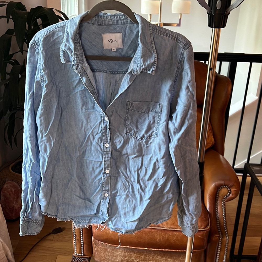 Rails Denim-Like Button Down Top - image 1